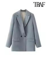 TRAF-Blazer croisé chic pour femme